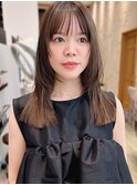 フェイスレイヤー*顔周り*前髪カット*セミロングヘア*髪質改善
