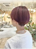 ショート/ピンク/ブリーチ/ダブルカラー