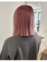 オーダイム(ou' dime)&nbsp;ピンクカラーピンクベージュ切りっぱなしボブ外ハネ