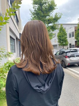 チャプター 問屋町(chapter) 髪質改善トリートメントくびれミディアムミルクティーブラウン