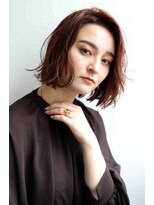 ムウ 難波(MOU)&nbsp;クールショートボブ前髪イメチェンピンクベージュ30代40代50代