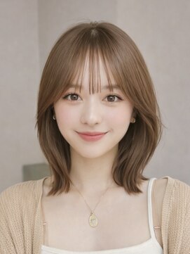 オーラ オモテサンドウ(Aura omotesando) 透明感カラーくびれボブ×シースルーバング