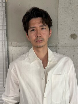 ガーデンタチカワネクスト(garden tachikawa next) 大人男子ヘアビジネスヘア艶髪センターパート色気短髪30代40代