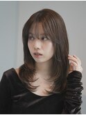 ミディアムレイヤー・ボブ/絶壁解消/20代/３０代/長め 