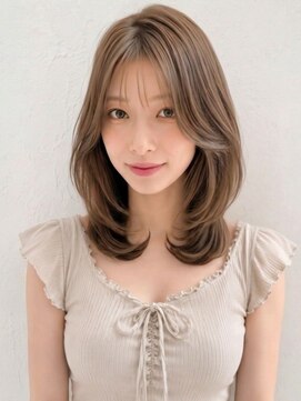 カバーヘア ブリス 上尾西口店(COVER HAIR bliss) 秋カラーブリーチなし上品ハッシュカットミディアムヘアp上尾