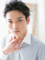 モッズヘア メン 南越谷南口店(mod's hair men)&nbsp;アッシュブラック清潔感アップバング短髪フェザーパーマb1南越谷