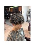 MEN'SHAIR/アップバング/ツーブロック/束感ショート/波巻き