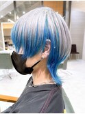 ツートンバイカラーツーブロックショート  ウルフハイライト
