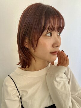 トリッカ 代官山(tricca) 【tricca代官山rin】ぱつんとミディアムレイヤー/暖色系カラー