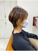 大人ショートボブ丸みショートカットマッシュショート前髪あり