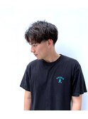 刈り上げセンターパートフェザーパーマサーフカールu