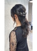 【結婚式　お呼ばれセット】ハーフアップタイル　ブライダル