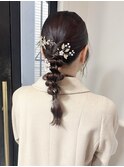 タイトヘア　あみおろしアレンジ　ポニーテールアレンジ