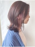 【morio原宿】インナーカラー　ミディアム　ナチュラルピンク