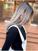 レイヤーカットバレイヤージュハイライトミルクティーグレージュ