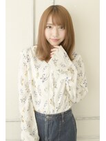 ヘアーメイク ラグズ(Hair Make Luxtz)&nbsp;外ハネミディ/ことりベージュ/ミディアムロング/ハイトーン