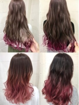 ヘアリゾートエーアイ 高田馬場店(hair resort Ai) 毛先ピンクのグラデーションカラー【Ai高田馬場店】