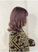 ピンクラベンダー×ウルフカット♪