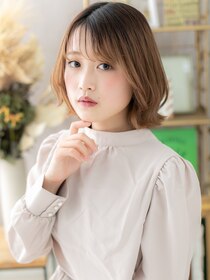 カバーヘア ブリス 戸田公園西口店(COVER HAIR bliss)&nbsp;外国人風イヤリングカラーくびれヘアボブa戸田公園20代30代40代