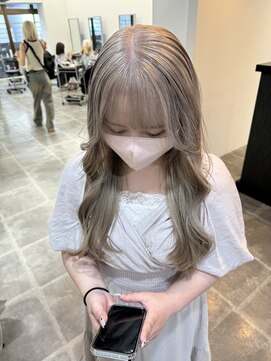 ペレ 栄店(PELE) デザインカラー/レイヤーカット/ウェットヘア/オリーブベージュ