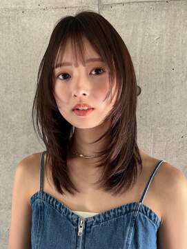 ガーデンヨコハマ(GARDEN YOKOHAMA) ミディアムレイヤーカットオリーブベージュワンカール内巻き