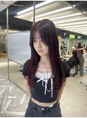 ワインレッドレイヤーカット