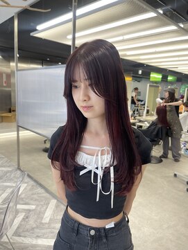 ゼスト 八王子店(ZEST) ワインレッドレイヤーカット