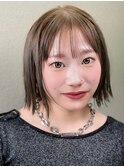 切りっぱなしボブ+髪質改善メテオカラー