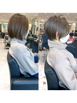 バンプ ギンザ(BUMP GINZA) 30代40代50代絶壁解消ひし形白髪ぼかし大人ショートボブ/聖