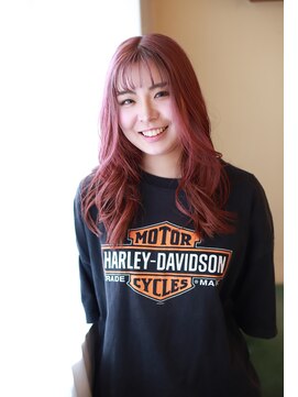 ピース(piece) サクラピンクロングレイヤー ラフウェーブ