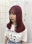 【girland】チェリーレッド 韓国風/レイヤーカット