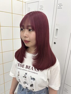 ガーランド(Girland) 【girland】チェリーレッド 韓国風/レイヤーカット