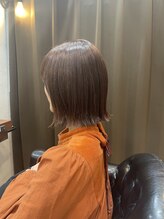 オレンジポップ 検見川浜南口店(ORANGE POP) 外はねボブ　オレンジブラウン