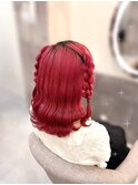 編みおろしハーフツイン【クランソア】ヘアメ/ヘアセット