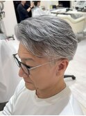 50代40代白髪ぼかしシルバーメッシュバレイヤージュ