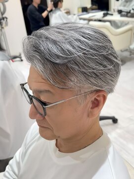 バース 梅田中崎町店(BIRTH) 50代40代白髪ぼかしシルバーメッシュバレイヤージュ