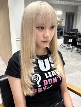 ラミエバイメルト 下北沢(lamie by melt) 花田ハッシュカットレイヤーブリーチホワイトブロンド下北沢韓国