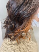 アース コアフュールボーテ 上尾店(EARTH coiffure beaute)&nbsp;【個性派】インナーカラー×みかんオレンジ