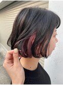 切りっぱなしボブ×インナーカラー