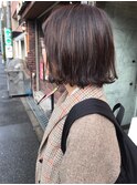 モカブラウン_エアリーミディ 黒髪 ホワイトアッシュ