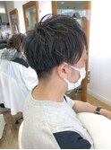 MEN'S HAIR  センターパート　ツイストスパイラル　コンマヘア