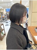 【morio】札幌ボブ　ぱつっと黒髪ナチュラルボブ