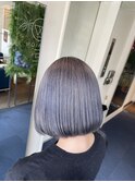 【W_SALON 河原町】アッシュグレー/丸みボブ