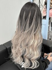 ピンクベージュ#シールエクステ#バレイヤージュ#韓国#宇都宮