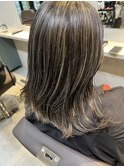 積み重ねて作る地毛にハイライトブレンド/福岡地毛にハイライト