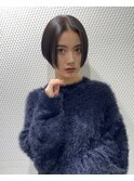 丸みショートシースルーバングくびれショートボブミニボブ