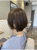 50代人気No. 1/メリハリショートボブ/酸性ストレート