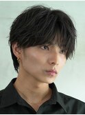 センターパートニュアンスパーマフェザーパーマコンマヘアウルフ