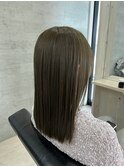 ブリーチなしのダブルカラーでオリーブベージュ