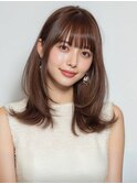 ブラウン/レイヤーカット/デザインカラー/顔まわりカット